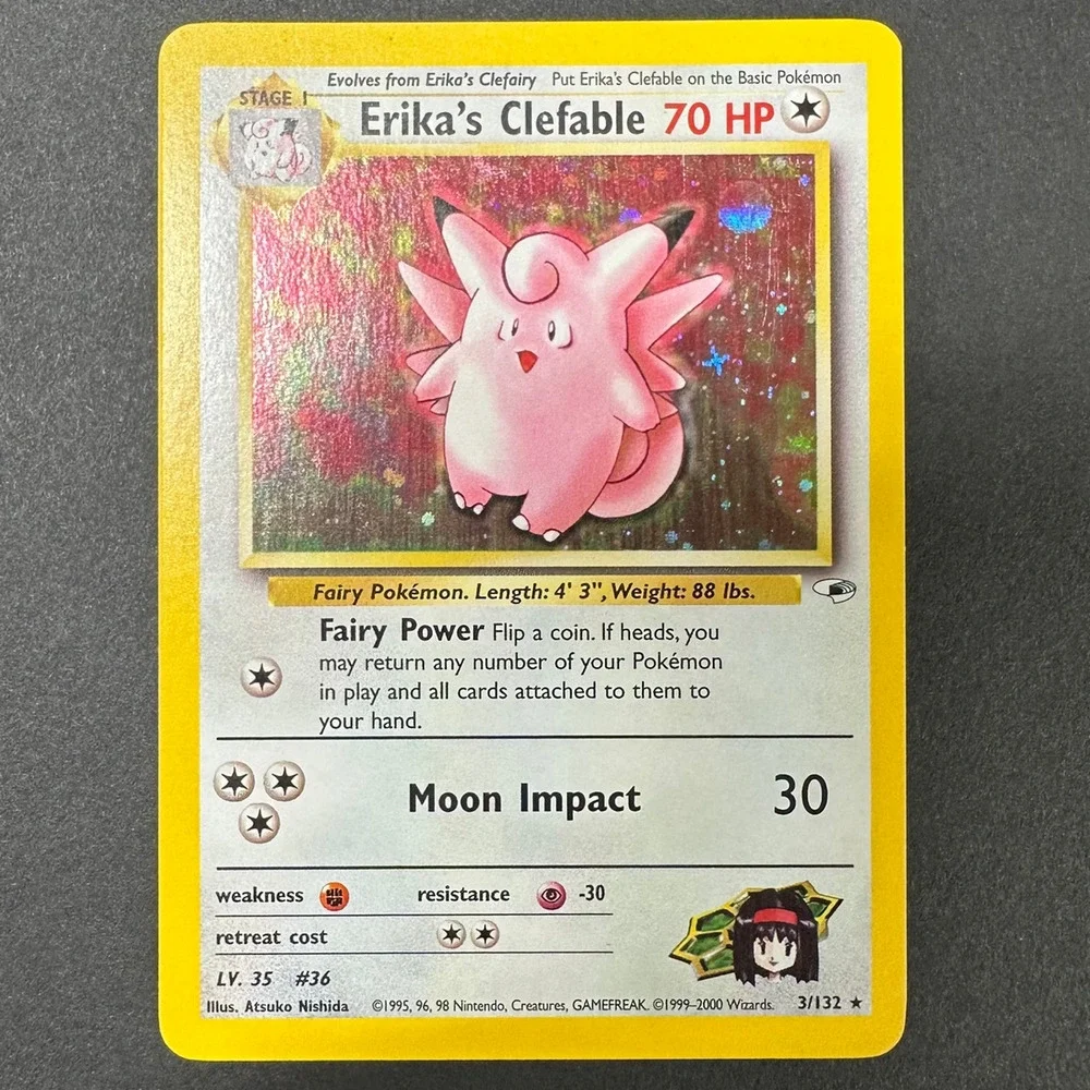 Pokemon TCG Erika's Clefable Gym Heroes 3/132 Holo Rare Unlimited